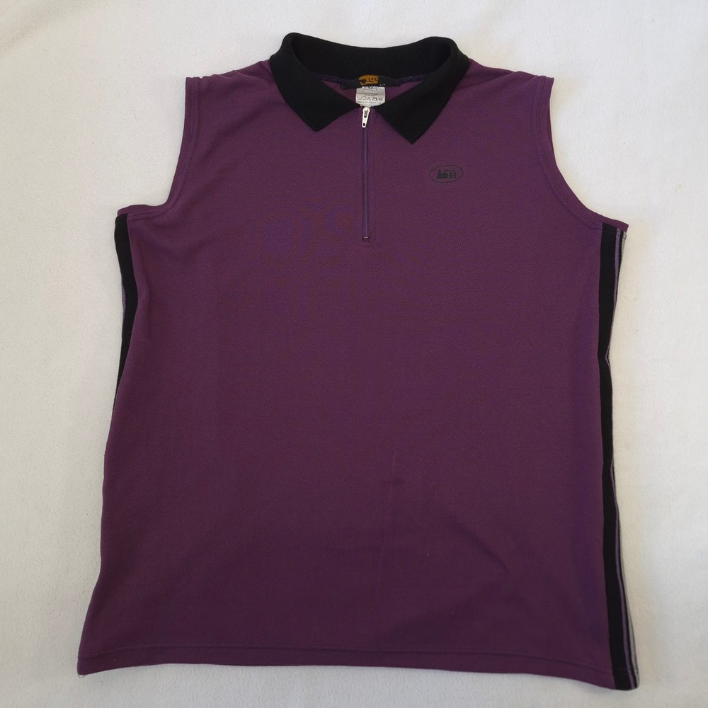 REI Sleeveless Polo Quarter Zip‎ Purple Womens M Vintage 90s Gorpcore Hiking